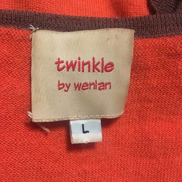 TWINKLE BY WENLAN Brown/Purple/Red Cropped Argyle Wool French Bulldog Sweater SM - Picture 5 of 8